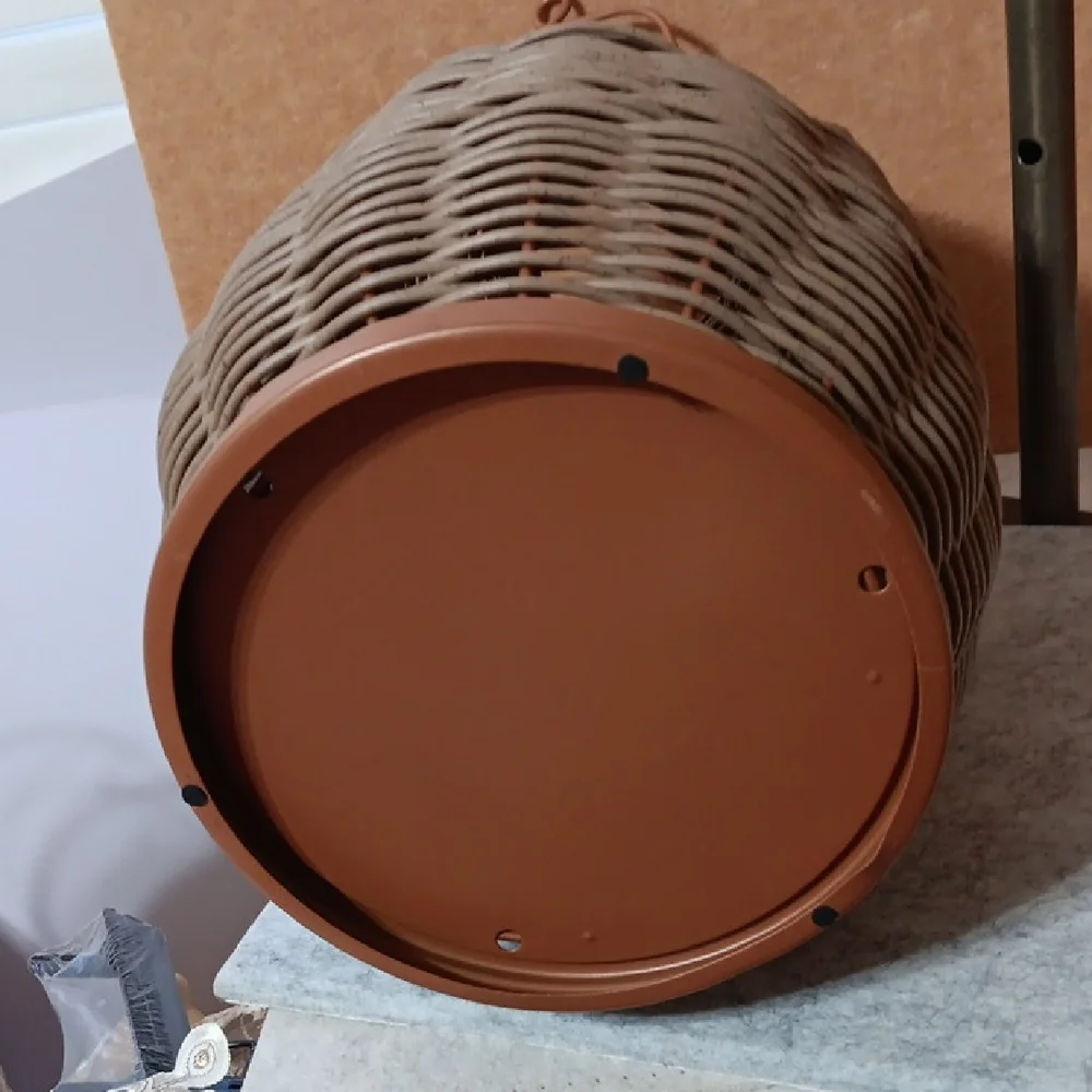Threshold Rustic Woven Lantern - Tan and Brown